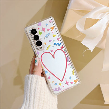 Cute Love Hair Ball Bracelet Phone Cases For Samsung Galaxy Z Fold 4
