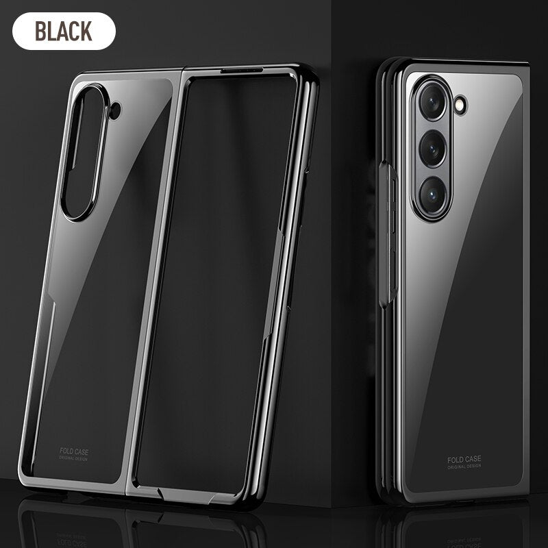 Luxury Electroplated Transparent Case For Samsung Galaxy Z Fold 5