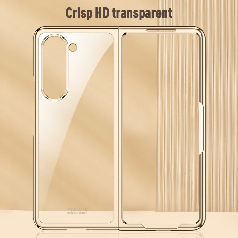 Luxury Electroplated Transparent Case For Samsung Galaxy Z Fold 5