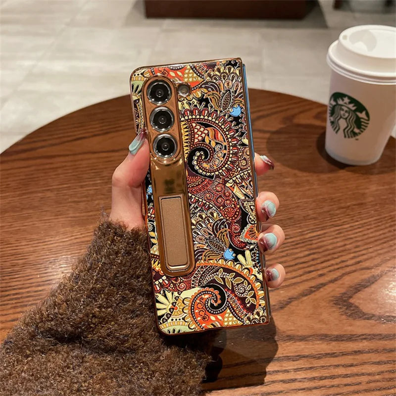 Luxury Leather Case With Bracket For Galaxy Z Fold Series