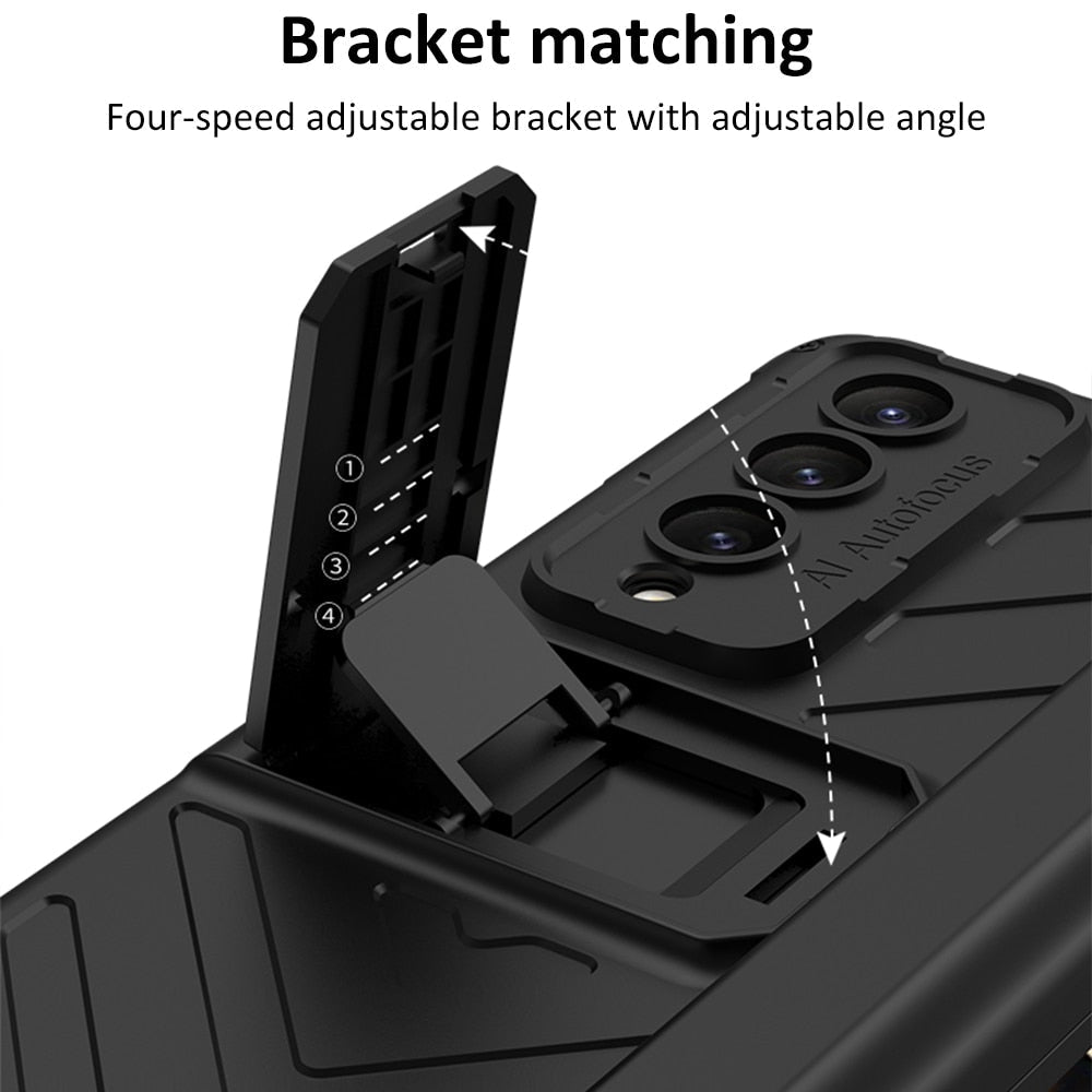 Magnetic Case with Kickstand & Pen Holder For Galaxy Z Fold 4