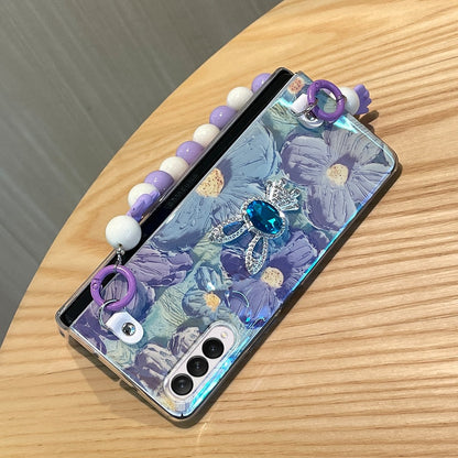 Cute Flower Case  with Chain For Samsung Galaxy Z Fold 4