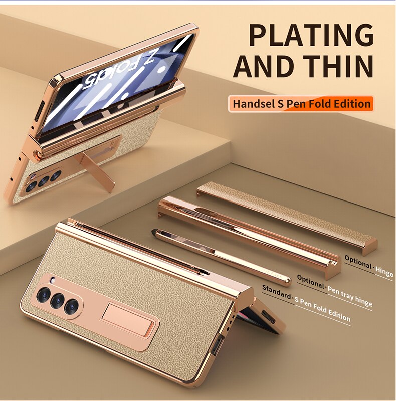 Leather Kickstand Pen Slot Case + FREE PEN - Z Fold 5