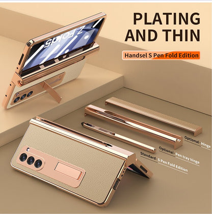 Leather Kickstand Pen Slot Case + FREE PEN - Z Fold 5