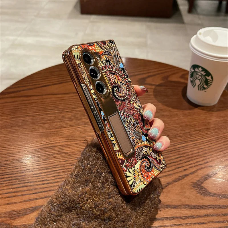 Luxury Leather Case With Bracket For Galaxy Z Fold Series