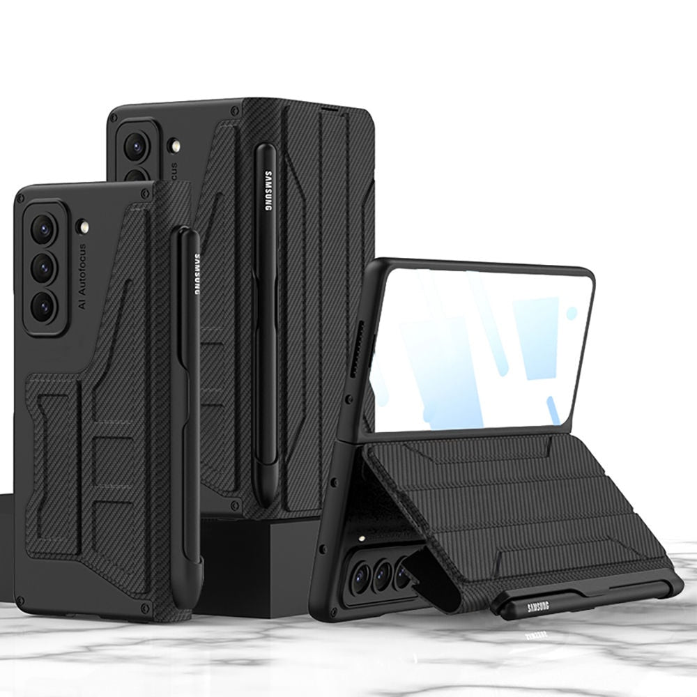 Leather Case with Detachable Pen Holder for Samsung Galaxy Z Fold 5