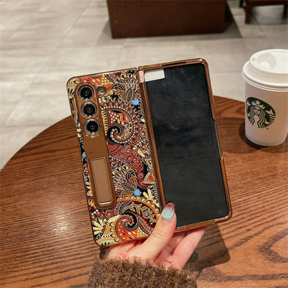 Luxury Leather Case With Bracket For Galaxy Z Fold Series
