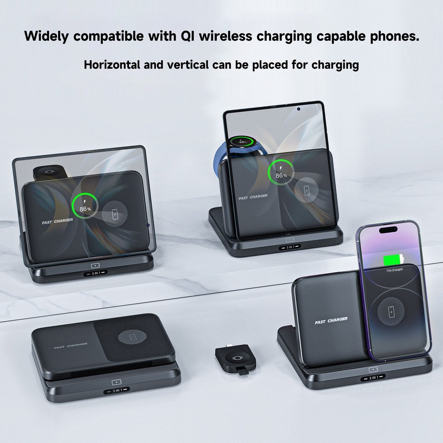 Foldable 3 in 1 Wireless Charger For Samsung Galaxy Z Fold Series