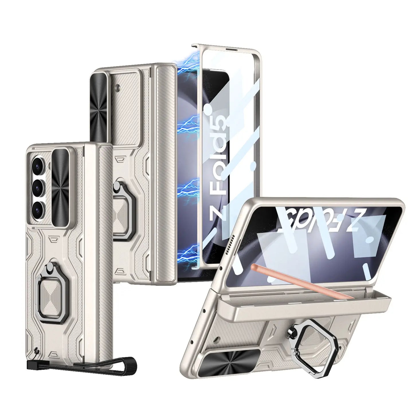 Full Protection Case with Pen Holder & Stand for Galaxy Z Fold Series
