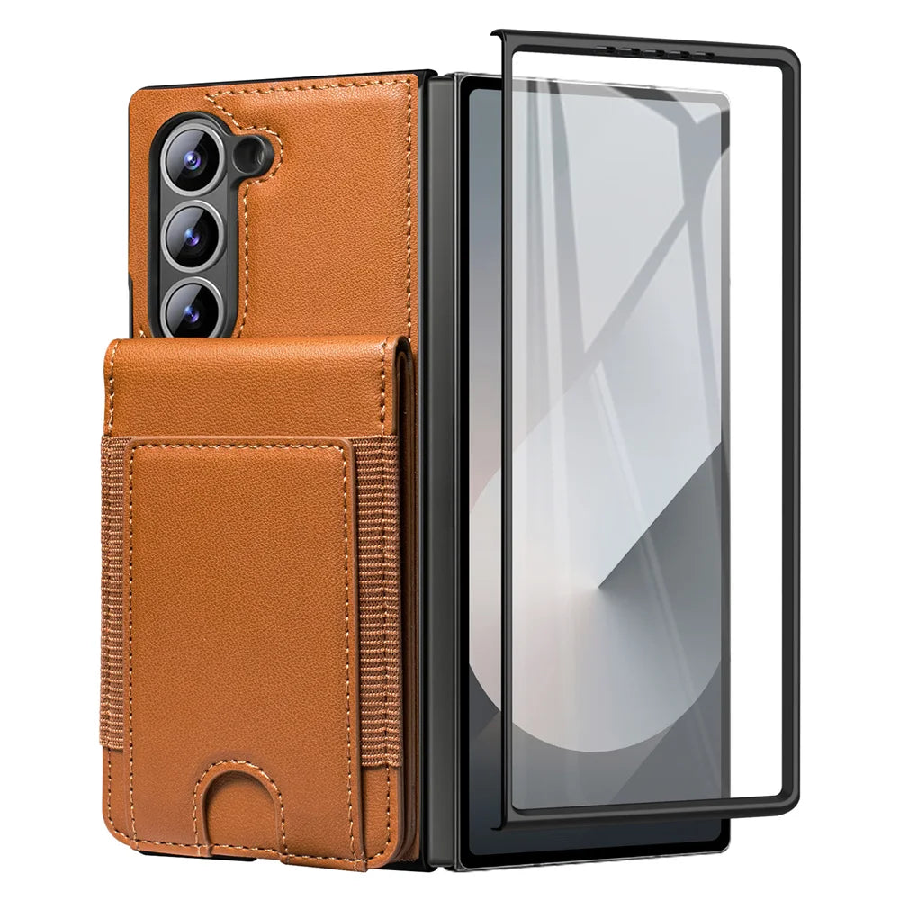 Leather Wallet Case with Screen Protector