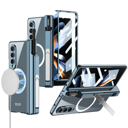 Magnetic Plating Clear Case With Screen Glass For Samsung Galaxy Z Fold 4