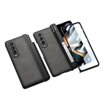 Leather Kickstand Case with Pen Holder For Samsung Galaxy Z Fold 4