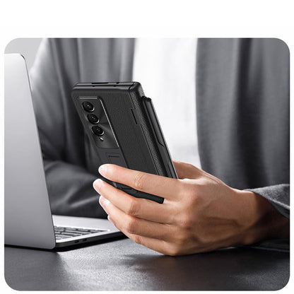 Leather Case With Touch Pen & Stand For Samsung Galaxy Z Fold 4