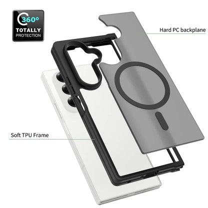 Frosted Magnetic Shield Case with Soft Frame