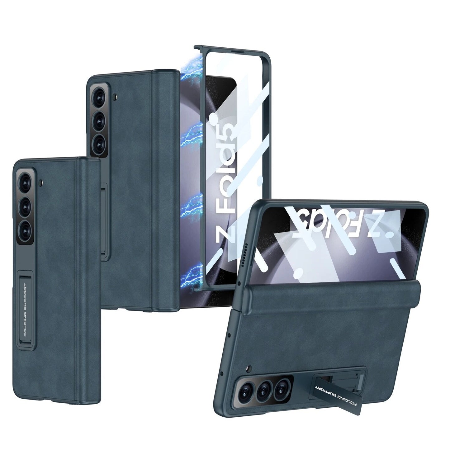 Magnetic Leather Case with Screen Protection For Galaxy Z Fold 5