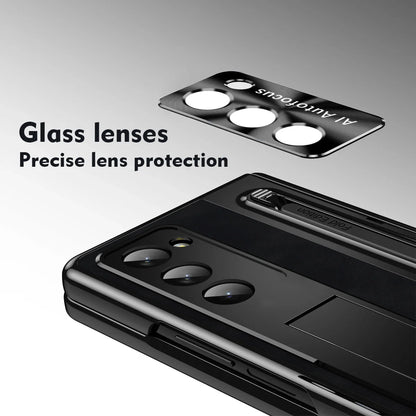 Shockproof Leather Case with Bracket & Touch Pen For Galaxy Z Fold 5