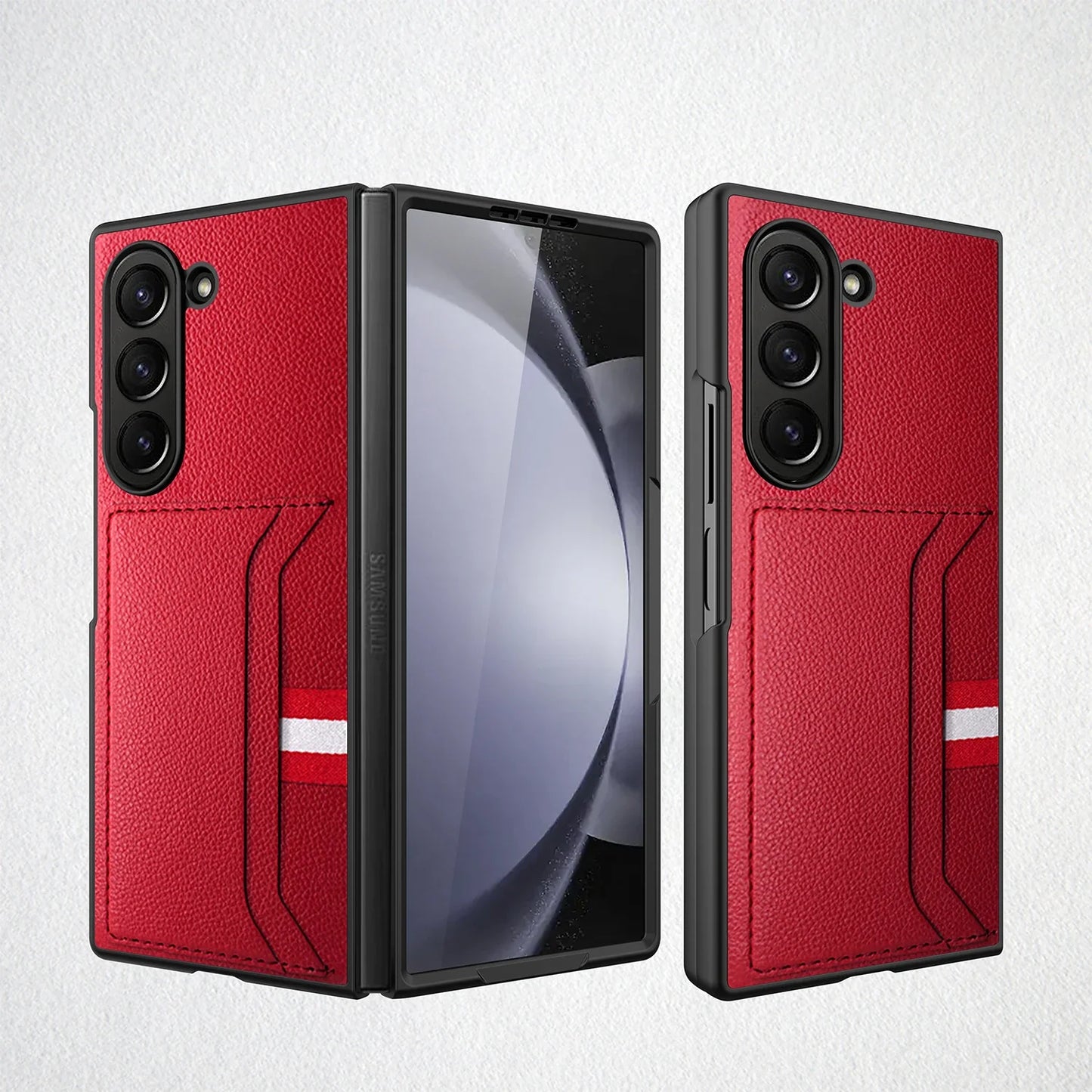 Leather Case with Card Holder for Samsung Galaxy Z Fold 6