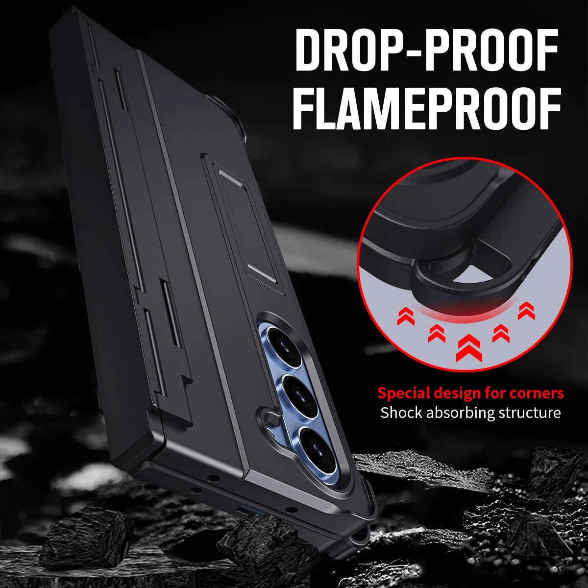 Shockproof Case With Screen Protection Touch Pen & Kickstand For Galaxy Z Fold 5