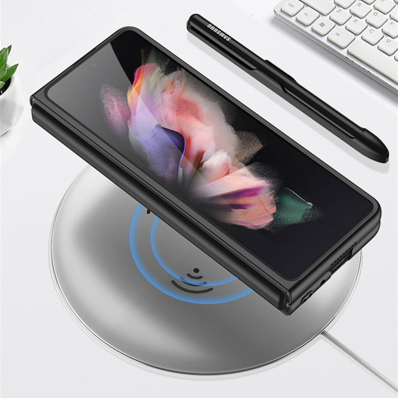 Removable Pen Holder Leather Cover For  Z FOLD 4