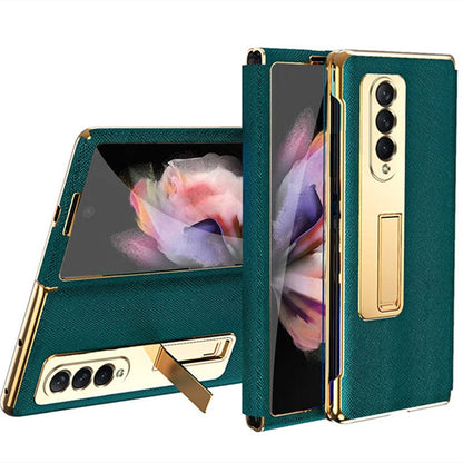 Leather Flip Cover For Galaxy Z FOLD 4