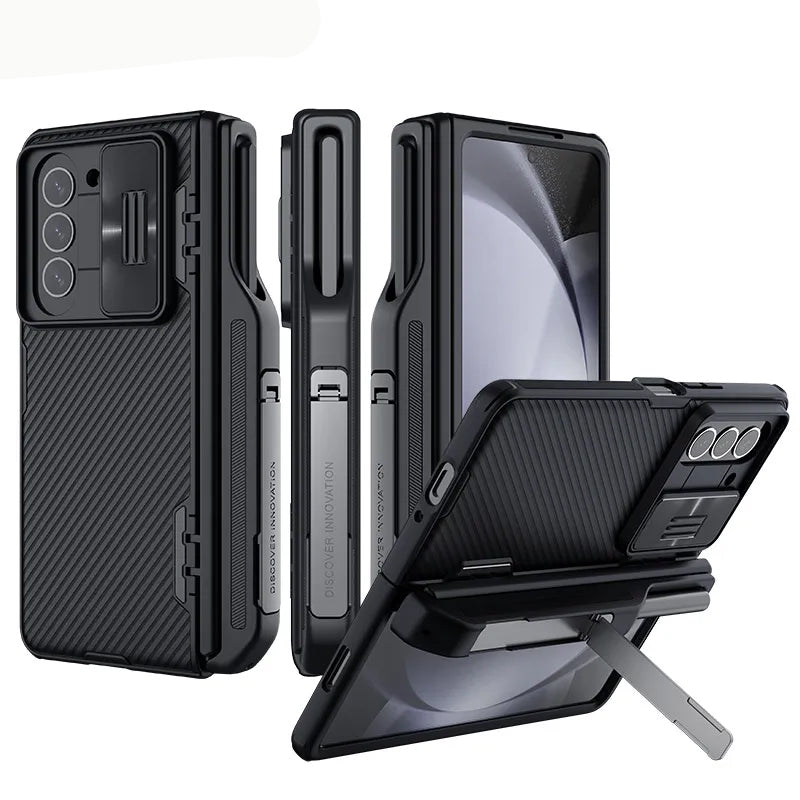 Case with Slide Camera Protector, Kickstand & S-Pen Pocket For Galaxy Z Fold 5